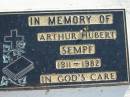 
Arthur Hubert SEMPF, 1911-1982;
Lowood Trinity Lutheran Cemetery (Bethel Section), Esk Shire
