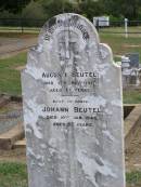 Auguste BEUTEL,
died 17 Nov 1917 aged 61 years;
Johann BEUTEL,
died 10 Jan 1943 aged 85 years;
Ma Ma Creek Anglican Cemetery, Gatton Shire