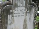 Mary WYNNE,
died 21 August 1905 aged 90 years;
Maclean cemetery, Beaudesert Shire