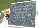 Denise Ellen HORSFALL,
28-5-1956 - 21-8-1992 aged 36 years;
Maclean cemetery, Beaudesert Shire