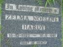 Zelma Noeline HARDY,
15-12-1923 - 18-6-1997;
Maclean cemetery, Beaudesert Shire