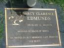 Darcy Clarence EDMUNDS,
28-9-29 - 10-11-01,
husband of Beryl;
Maclean cemetery, Beaudesert Shire