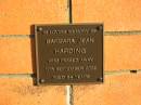 Barbara Jean HARDING,
died 17 Sept 2002 aged 64 years;
Marburg Anglican Cemetery, Ipswich
