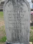 Christian SPANN,
born 23 Sept 1823 died 14 Aug 1907,
husband? of Friedericke SPANN;
Marburg Lutheran Cemetery, Ipswich