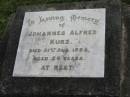 Johannes Alfred KURZ,
died 31 Aug 1925 aged 26 years;
Marburg Lutheran Cemetery, Ipswich