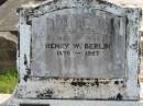 Sarah BERLIN, 1880 - 1937;
Henry W. BERLIN, 1878 - 1957;
Robert G. STANWAY, father pa,
28-12-1909 - 5-4-1992 aged 82 years;
Lilly P. STANWAY, wife mother nanna,
24-3-18 - 18-11-90 aged 72 years;
Marburg Lutheran Cemetery, Ipswich