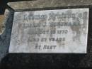 William J. SCHUMANN,
died 18 Oct 1970 aged 67 years;
Marburg Lutheran Cemetery, Ipswich
