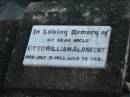 Otto William ALBRECHT, uncle,
died 5 July 1953 aged 75 years;
Marburg Lutheran Cemetery, Ipswich