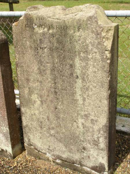 George FURBER,  | murdered Tinana Creek 3 Dec 1855 aged 45 years;  | Joseph Thomas WILMSHURST,  | son-in-law of George FURBER,  | murdered Tinana Creek 3 Dec 1855 aged 28 years;  | Mrs W. FURBER,  | died 21 Aug 1850 aged 63 years,  | leaving husband & family;  | murdered Tinana Creek 3 Dec 1855 aged 45 years;  | Pioneer Cemetery, Maryborough  | 