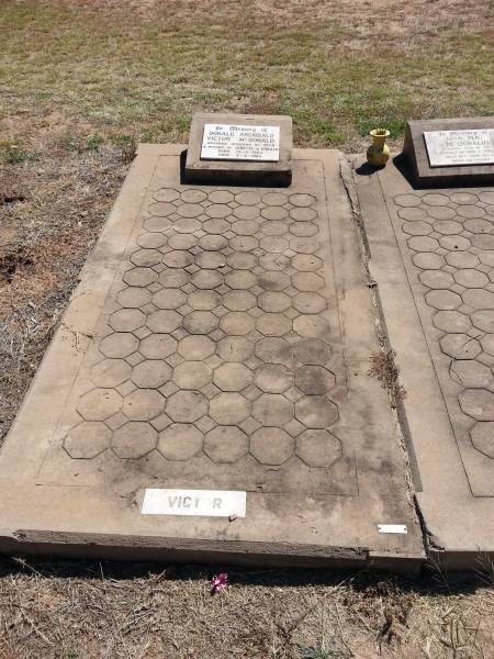 Donald Archibald Victor McDONALD  | wife: Rita  | children: Jenette, Donald  | b: 13-Jun-1903  | d: 2-Feb-1989  |   | Meandarra cemetery  | Copyright Dr Matt Barton  | 