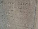 Paulina GRAF,
died 20 Jan 1893;
Gottfried GRAF,
husband father,
died 13 March 1923 aged 66 years,
native of Switzerland;
Norman Denis GRAF,
son,
killed in action 1 Sept 1918 aged 20 years;
Meringandan cemetery, Rosalie Shire