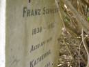 Franz SCHWERIN,
1838 - 1895;
Katherine,
wife,
1838 - 1930;
Meringandan cemetery, Rosalie Shire