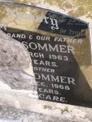 Franz A. SOMMER,
husband father,
died 20 Mar 1963 aged 89 years;
Berth SOMMER,
mother,
died 25 Dec 1968 aged 96 years;
Meringandan cemetery, Rosalie Shire