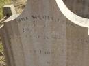 Anna Maria LANG,
wife of Fred J. LANG,
died 1 May 1911? in 20th year;
Private J.C. LANG,
killed in action France 4 Oct 1917 aged 23 years,
son of J. & E. LANG;
Meringandan cemetery, Rosalie Shire