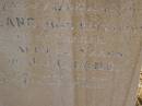 Anna Maria LANG,
wife of Fred J. LANG,
died 1 May 1911? in 20th year;
Private J.C. LANG,
killed in action France 4 Oct 1917 aged 23 years,
son of J. & E. LANG;
Meringandan cemetery, Rosalie Shire