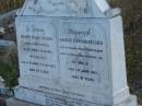 Henry Mark IZZARD,
born Rotherfield Sussex England 4 Feb 1857,
died Plainby 13 Oct 1927 aged 70 years;
George Edward IZZARD,
born Rotherfield Sussex England 21 Nov 1846,
died 5 June 1928 aged 81 years;
brothers of Mary Annie LAVENDER;
Meringandan cemetery, Rosalie Shire