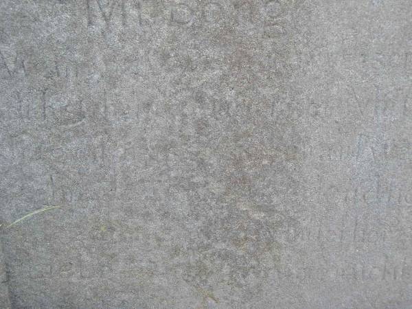 Wilhelmine Friedrike Louise, wife of Wilhelm BEUTEL,  | born 19 Nov 1843? Pranen Hagen Deutschland,  | died 2 December 1889 Milbong;  | Milbong General Cemetery, Boonah Shire  | 