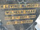 Wilhelm HAAK
11 Sep 1954, aged 88
Minden Zion Lutheran Church Cemetery