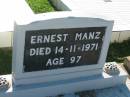Ernest MANZ
14 Nov 1971, aged 97
Minden Zion Lutheran Church Cemetery