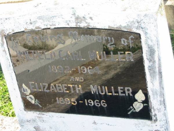 Wilhelm Carl MULLER  | 1892 - 1964  | Elizabeth MULLER  | 1895 - 1966  | Minden Zion Lutheran Church Cemetery  | 