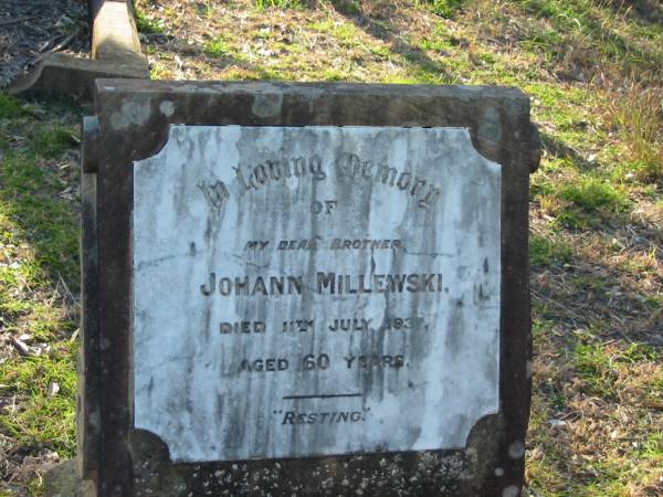 Johann MILLEWSKI  | 11 July 1937 aged 60  | Minden/Coolana - St Johns Lutheran  | 