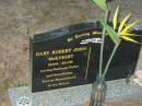 Gary Robert John MCKNIGHT,
22-9-46 - 22-11-06,
husband father grandfather;
Mooloolah cemetery, City of Caloundra