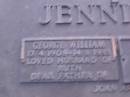 
George William JENNINGS,
17-4-1908 - 14-8-1983,
husband of Ruth,
father of Joan & Ray;
Ruth Isabel JENNINGS,
1912 - 1992,
wife of George,
mother of Joan & Fay;
Mooloolah cemetery, City of Caloundra
[REDO]

