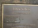 Ronald Harry BROOKS,
died 6 June 1994 aged 71 years;
Mooloolah cemetery, City of Caloundra