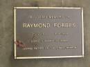 Raymond FORBES,
28-12-1930 - 9-4-1999,
husband of Jessie,
father of Tony, Neil & Sharon;
Mooloolah cemetery, City of Caloundra