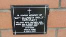 Mary Elizabeth (Holly) Cathcart
d: 24 May 2005, aged 91
Mount Cotton St Pauls Lutheran Columbarium wall