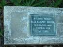
Elsie Margaret HODGSON; D: 26 Nov 1958; aged 36
Douglas Fraser HODGSON; B: 11 Sep 1919; D: 20 Mar 1975
Mt Mee Cemetery, Caboolture Shire
