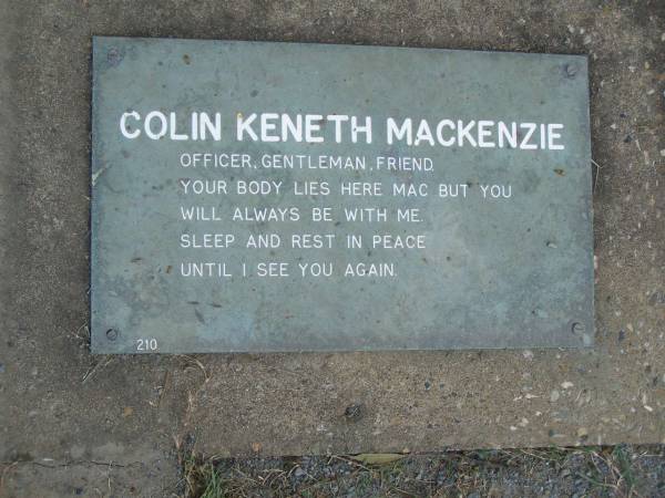Colin Keneth MACKENZIE;  | Mudgeeraba cemetery, City of Gold Coast  | 