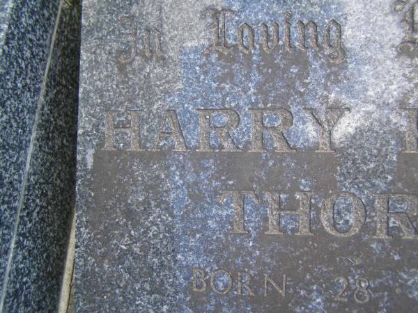 Harry Kenny THORPE,  | born 28-3-1905,  | died 1-9-1983;  | Edith Jean THORPE,  | born 7-10-1908,  | died 16-3-1983;  | Mudgeeraba cemetery, City of Gold Coast  | 