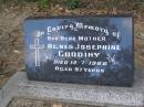 Agnes Josephine CUDDIHY,
mother,
died 14-7-1986 aged 97 years;
Mudgeeraba cemetery, City of Gold Coast