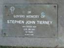 Stephen John TIERNEY,
died 23 Jan 1989 aged 83 years;
Mudgeeraba cemetery, City of Gold Coast