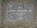 Sean Michael Pius ODELL,
died 1973 aged 2 12 years;
Mudgeeraba cemetery, City of Gold Coast