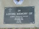 Aubrey Douglas PORTER,
died 8 Dec 2000 aged 82 years;
Mudgeeraba cemetery, City of Gold Coast