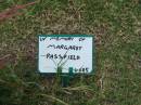 Margaret PASSFIELD;
Mudgeeraba cemetery, City of Gold Coast