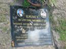 Michael Anthony RIGNEY,
28-5-1937 - 8-6-2002;
Annette Marie RIGNEY,
1-8-1940 - 5-4-2003;
Mudgeeraba cemetery, City of Gold Coast