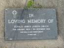 Gerald James Joseph DWYER,
19 Jan 1924 - 5 Dec 1992;
Mudgeeraba cemetery, City of Gold Coast