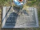 Marilyn Shirley ROZYNSKI,
18-9-1950 - 13-4-1998 aged 47 years,
mother;
Ronald James ROZYNSKI,
3-3-1939 - 31-7-1991 aged 52 years;
loved by Ronald, Peter, Sharon, Wayne & Patricia;
Mudgeeraba cemetery, City of Gold Coast