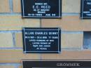 Allan Charles DENNY,
26-9-1921 - 25-6-1999 aged 77 years,
husband of Midi,
father of Ross & Janice;
Mudgeeraba cemetery, City of Gold Coast