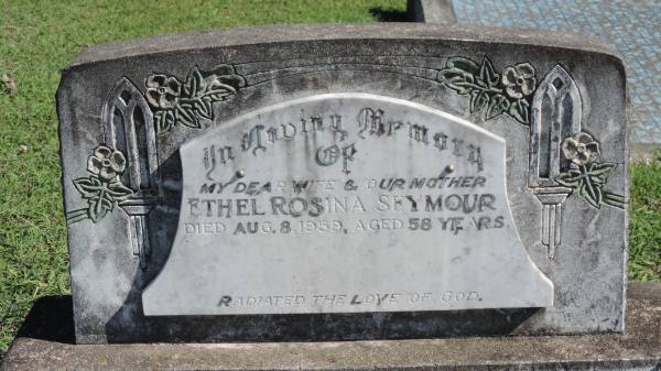 Ethel Rosina SEYMOUR  | d: 8 Aug 1959 aged 58  |   | Mulgildie Cemetery, North Burnett Region  |   | 