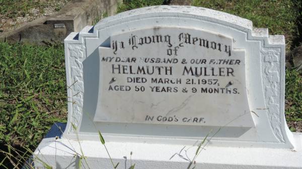 Helmuth MULLER  | d: 21 Mar 1957 aged 50y 9mo  |   | Mulgildie Cemetery, North Burnett Region  |   | 