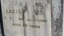 Lazar MATLIN
d: 23 Dec 1945 aged 56
Mulgildie Cemetery, North Burnett Region