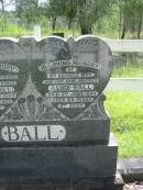 Henry BALL, husband father,
died 4 Sept 1955 aged 65 years;
Alice BALL, wife mother,
died 9 June 1954 aged 64 years;
Mundoolun Anglican cemetery, Beaudesert Shire