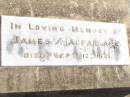 James MACFARLANE,
died 12 Sept 1921;
Murphys Creek cemetery, Gatton Shire
