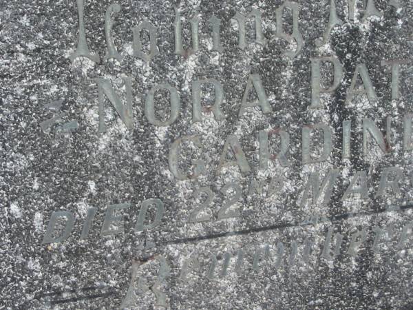 Nora Patricia GARDINER,  | died 22 March 1960;  | Murwillumbah Catholic Cemetery, New South Wales  | 
