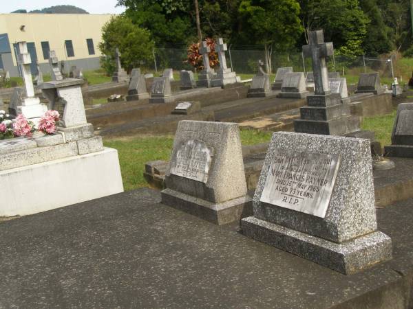 Alfred RAYNER,  | husband father,  | died 20 May 1942 aged 56 years;  | Mary Frances RAYNER,  | mother,  | died 16 May 1965 aged 73 years;  | Murwillumbah Catholic Cemetery, New South Wales  | 