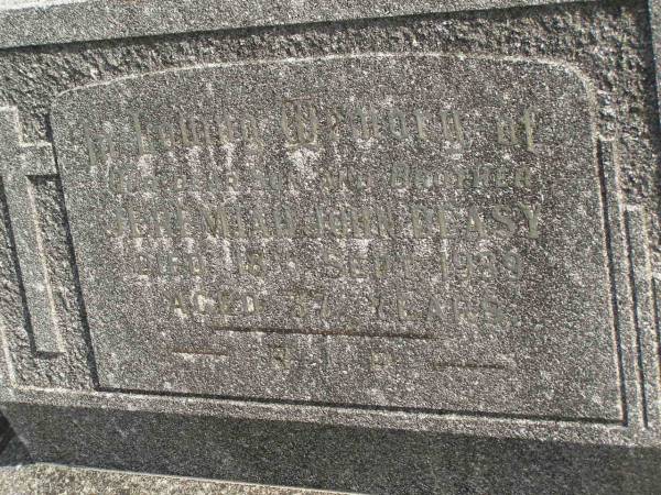 Jeremiah John DEASY,  | son brother,  | died 18 Sept 1939 aged 37 years;  | Murwillumbah Catholic Cemetery, New South Wales  | 